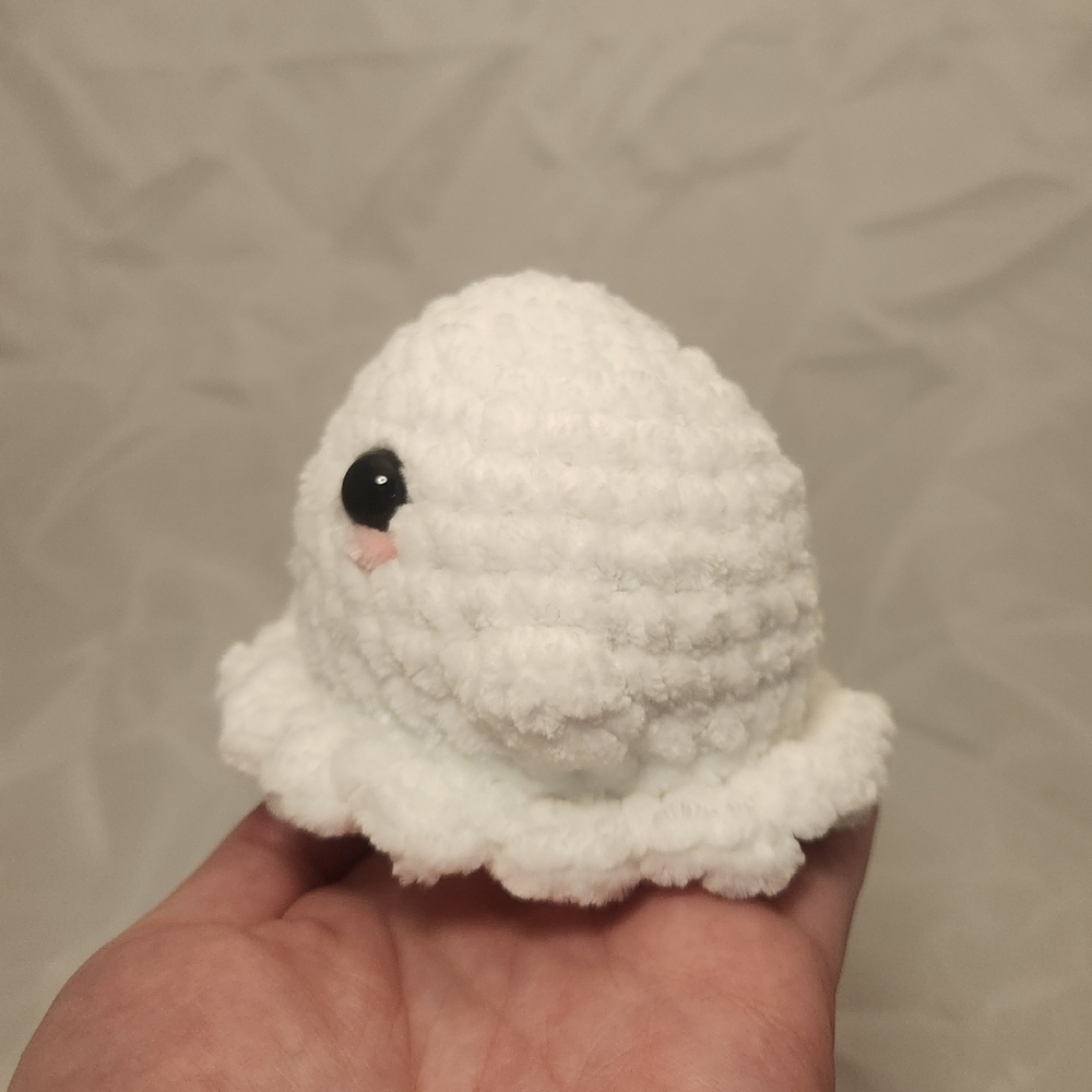 3" Handmade By Skylar Crochet Pocket Ghost Plush Stuffed Animal - Picture 2 of 8